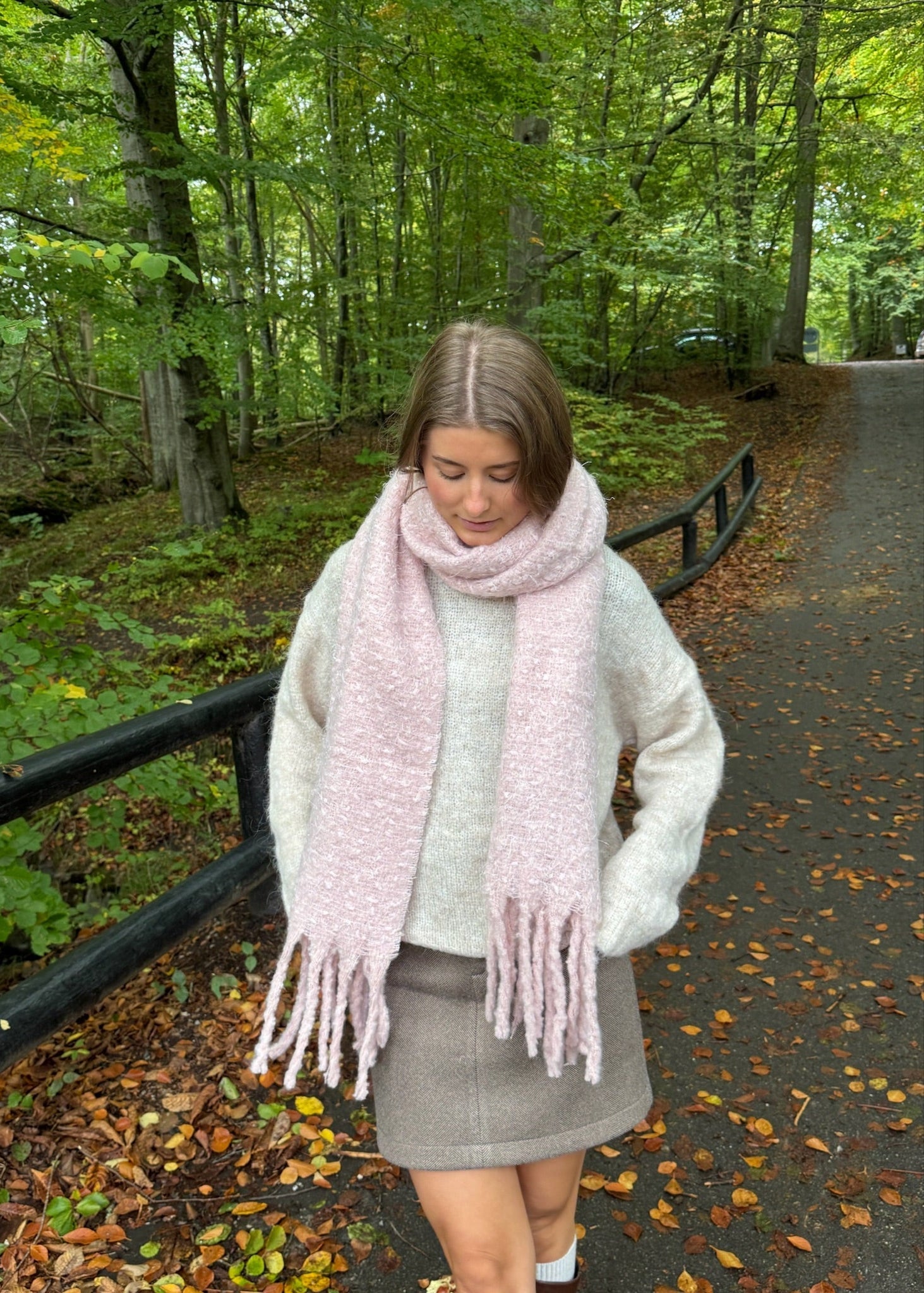 Chunky Tørklæde - Lyserød - ByStenholt.dk