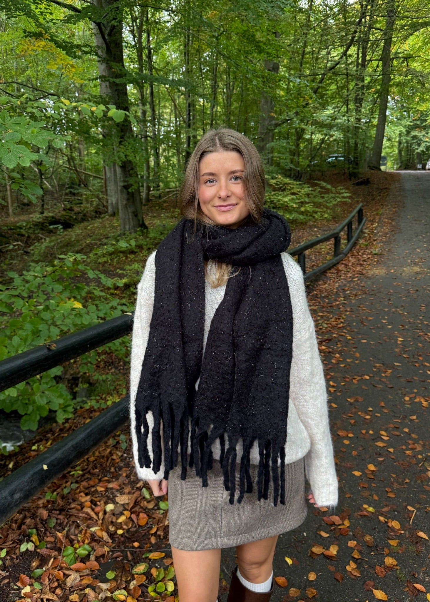 Chunky Tørklæde - Sort - ByStenholt.dk