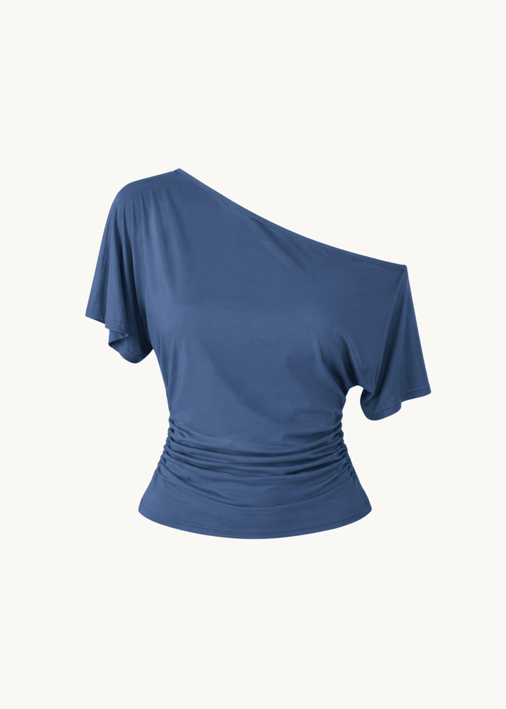 Clara Waisted Top - Blågrå - ByStenholt.dk