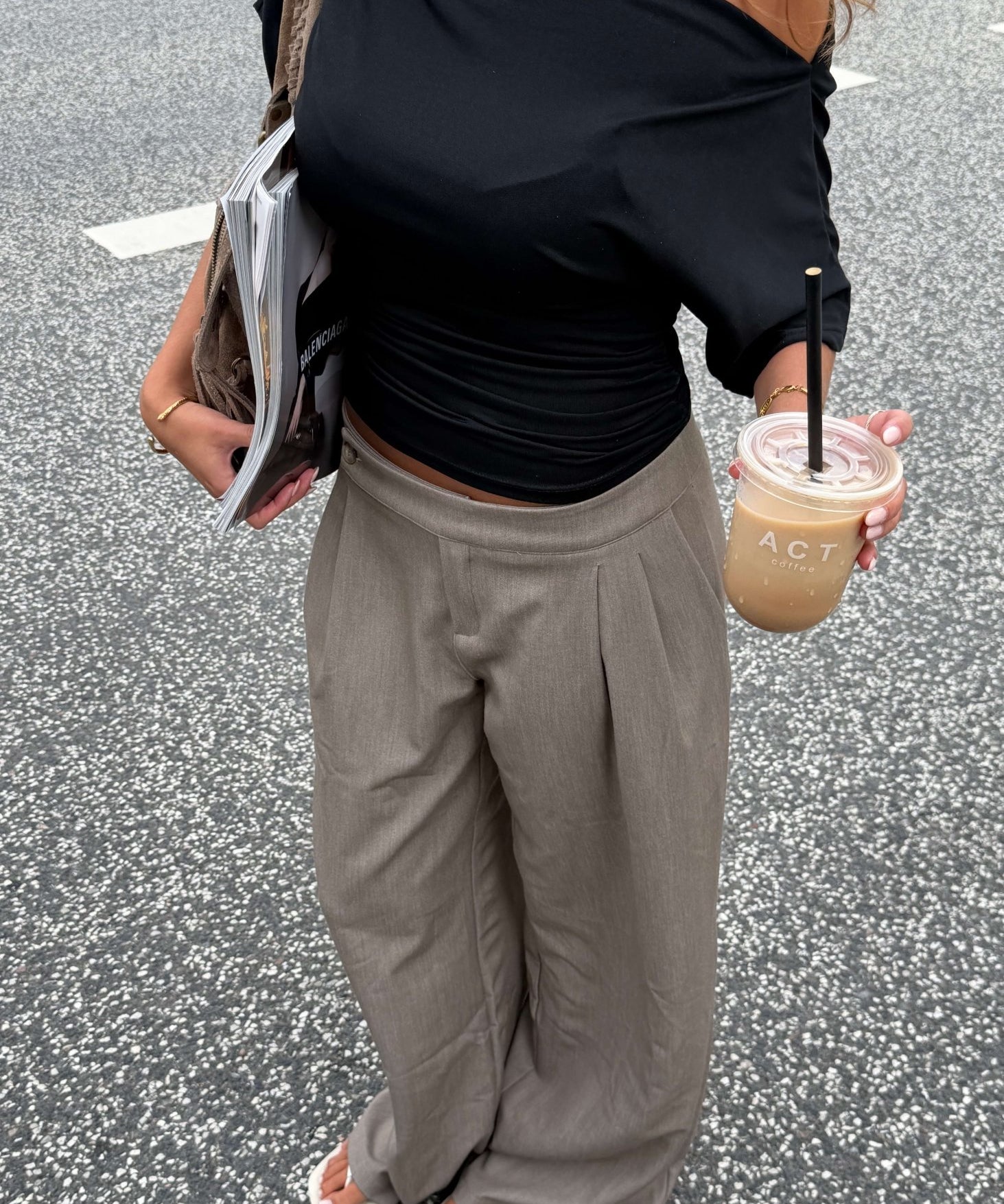Clara Waisted Top - Sort - ByStenholt.dk