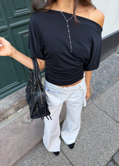 Clara Waisted Top - Sort - ByStenholt.dk