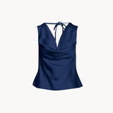 Cleo Draperet Top - Navy