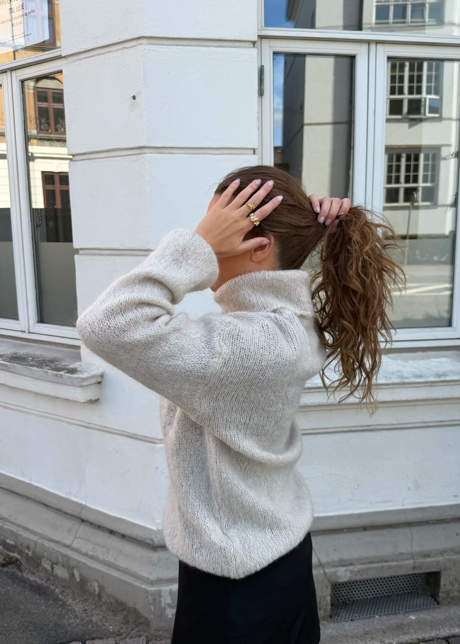 Cozy Højhalset Strik - Beige - ByStenholt.dk