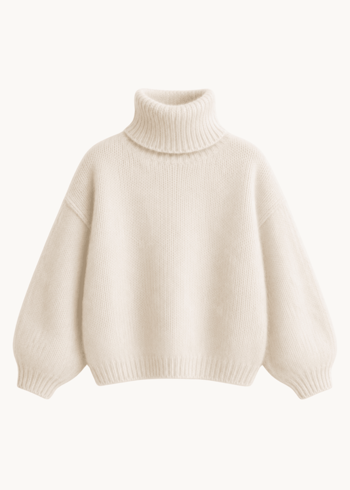 Cozy Højhalset Strik - Beige - ByStenholt.dk
