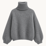 Cozy Højhalset Strik - Grå
