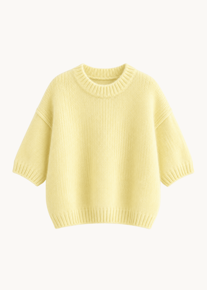 Cozy T-shirt Strik - Gul - ByStenholt.dk