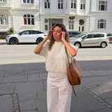 Cozy T-shirt Strik - Hvid - ByStenholt.dk