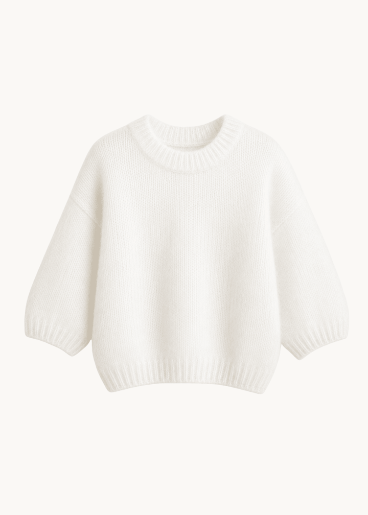 Cozy T-shirt Strik - Hvid - ByStenholt.dk