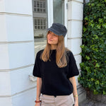 Cozy T-shirt Strik - Sort - ByStenholt.dk