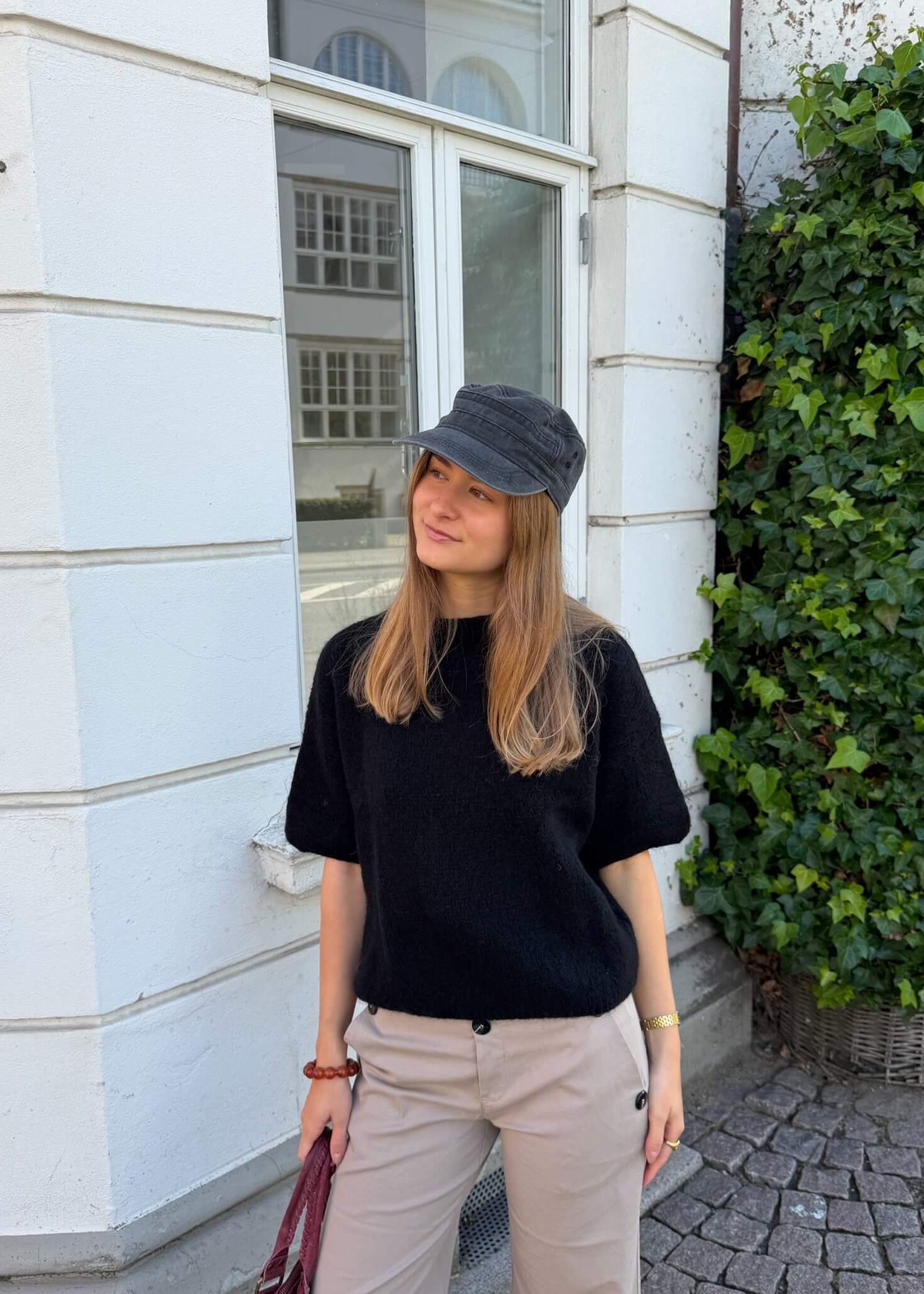 Cozy T-shirt Strik - Sort - ByStenholt.dk