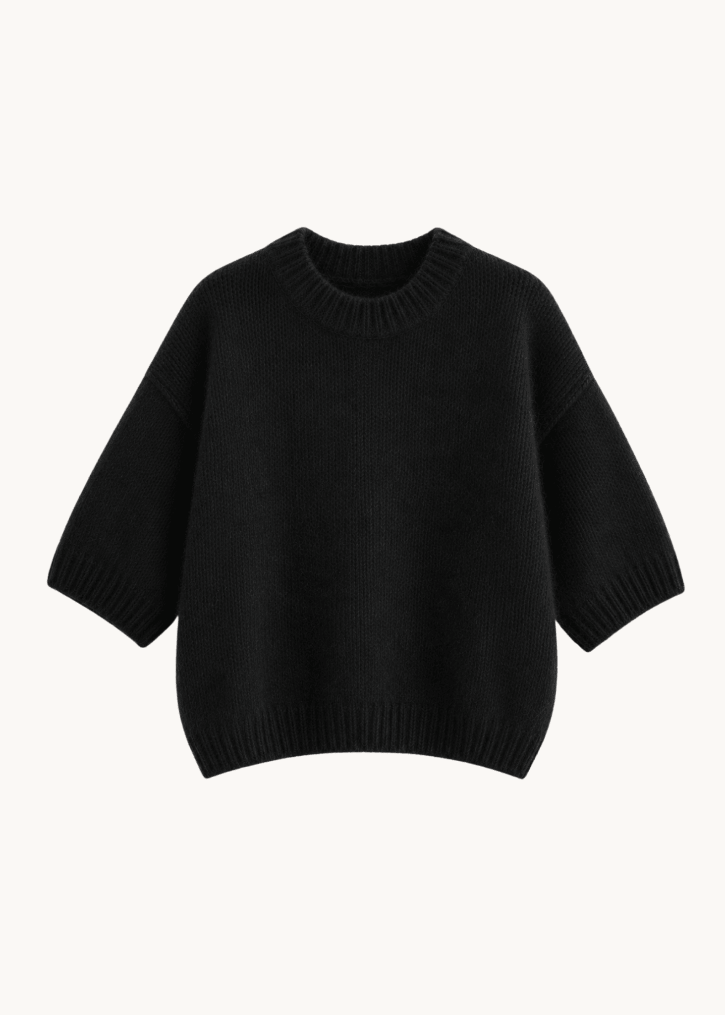 Cozy T-shirt Strik - Sort - ByStenholt.dk