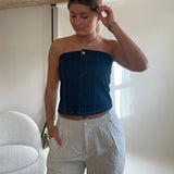 Denim Bandeau Top - ByStenholt.dk