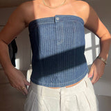 Denim Bandeau Top - ByStenholt.dk