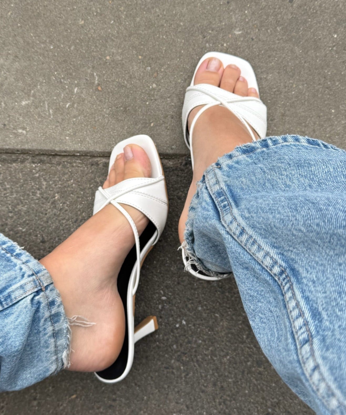 Ebba Sandaler med Hæl - Hvid - ByStenholt.dk