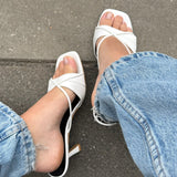 Ebba Sandaler med Hæl - Hvid - ByStenholt.dk