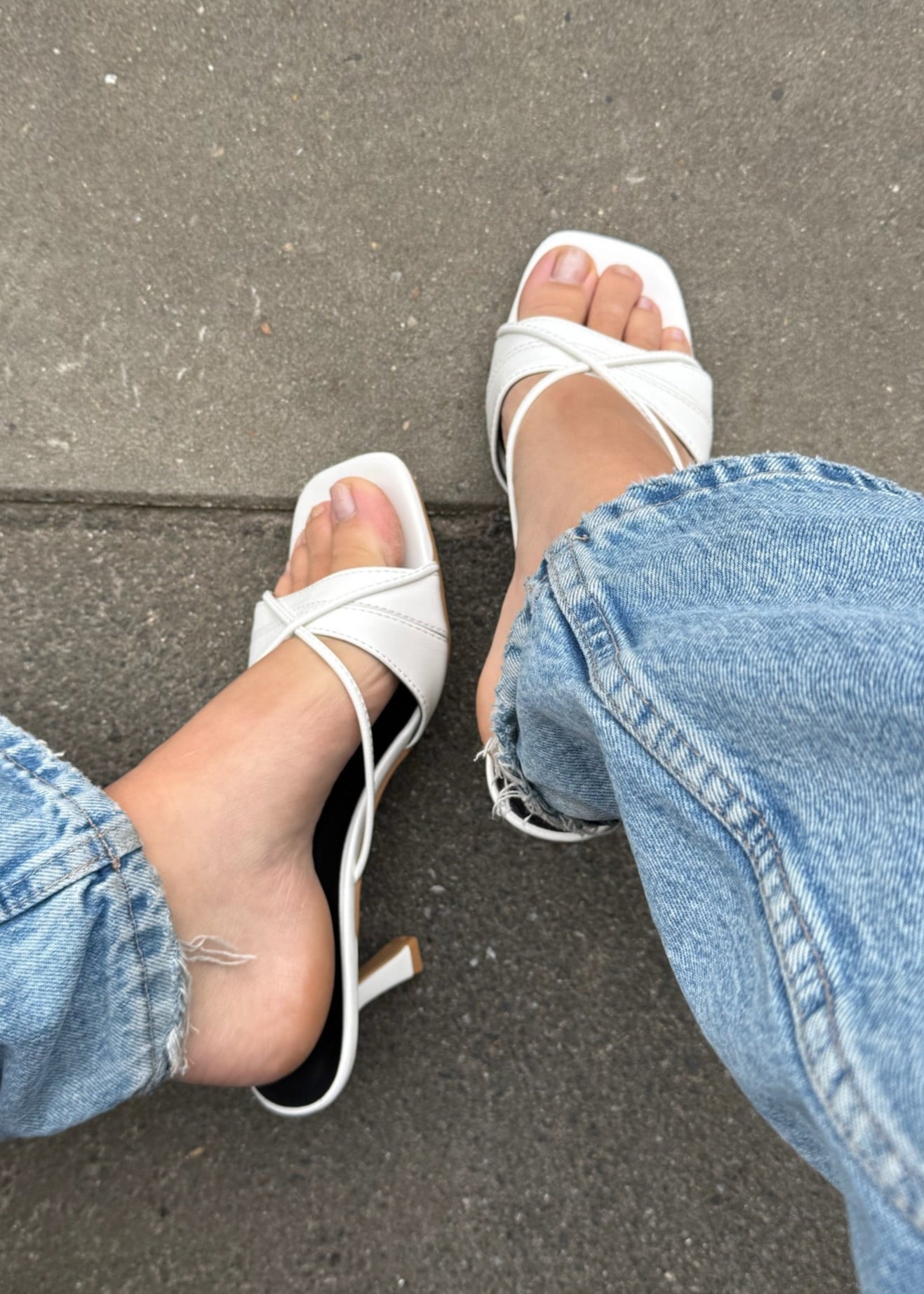 Ebba Sandaler med Hæl - Hvid - ByStenholt.dk