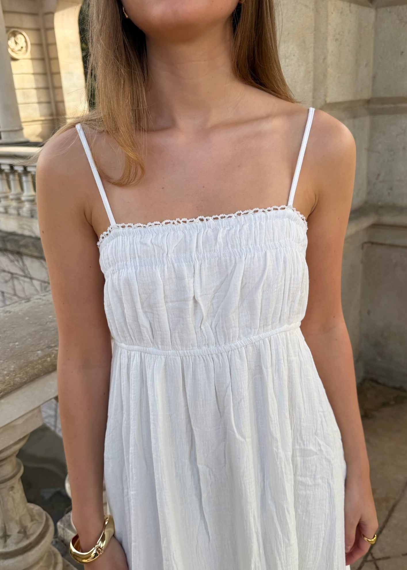 Elina Maxi Kjole - Hvid - ByStenholt.dk