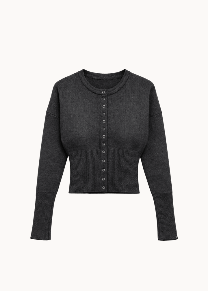 Eline Fitted Cardigan - Grå - ByStenholt.dk