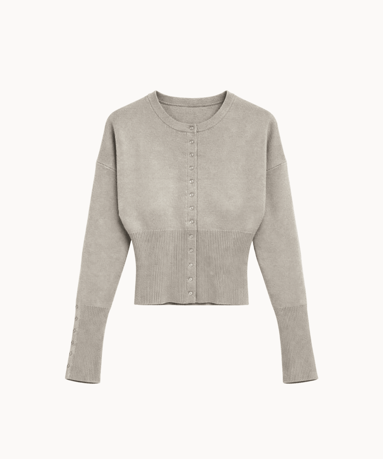 Eline Fitted Cardigan - Taupe - ByStenholt.dk