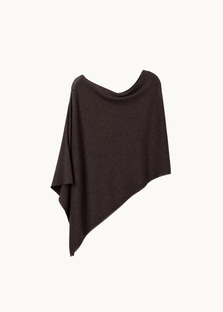 Elisa Strik Poncho - Mørkebrun - ByStenholt.dk