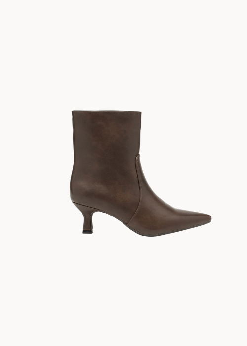 Ella Ankelstøvler med Kitten Heel - Brun - ByStenholt.dk
