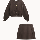 Ella Knit Sæt - Mørkebrun