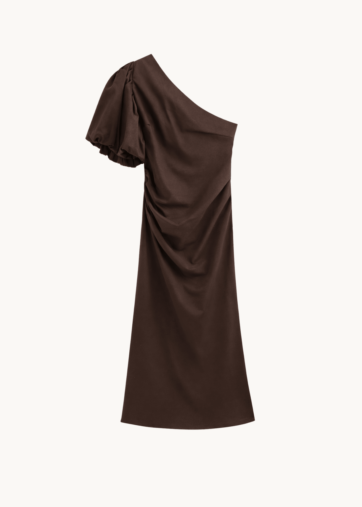 Elvira One Shoulder Kjole - Mørkebrun - ByStenholt.dk