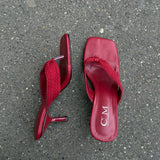 Ely Sandaler med Hæl - Rød - ByStenholt.dk