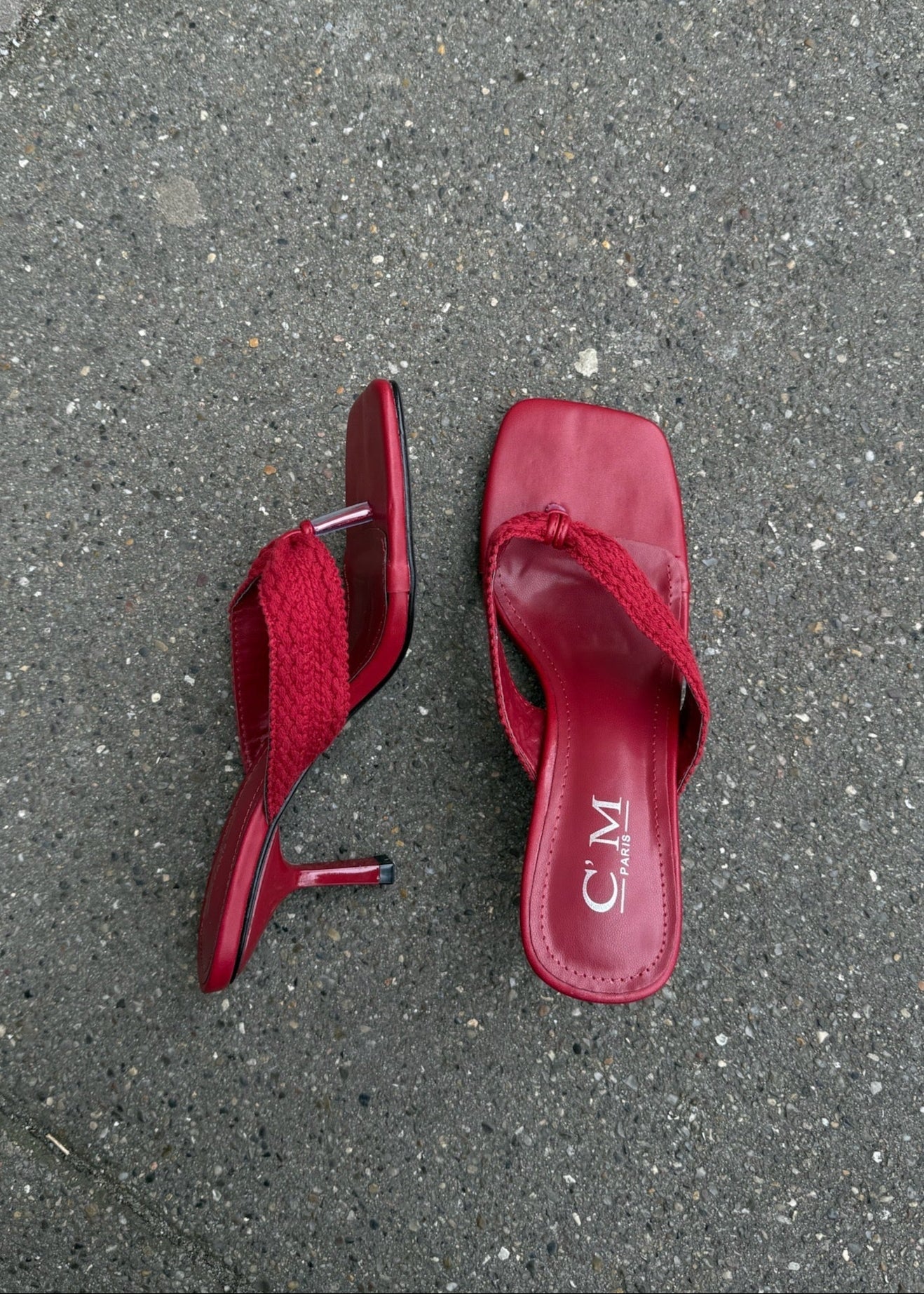 Ely Sandaler med Hæl - Rød - ByStenholt.dk