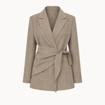 Emma Tie Blazer - Taupe - ByStenholt.dk