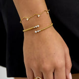 Sparkle Zigzag Armbånd - Guldbelagt