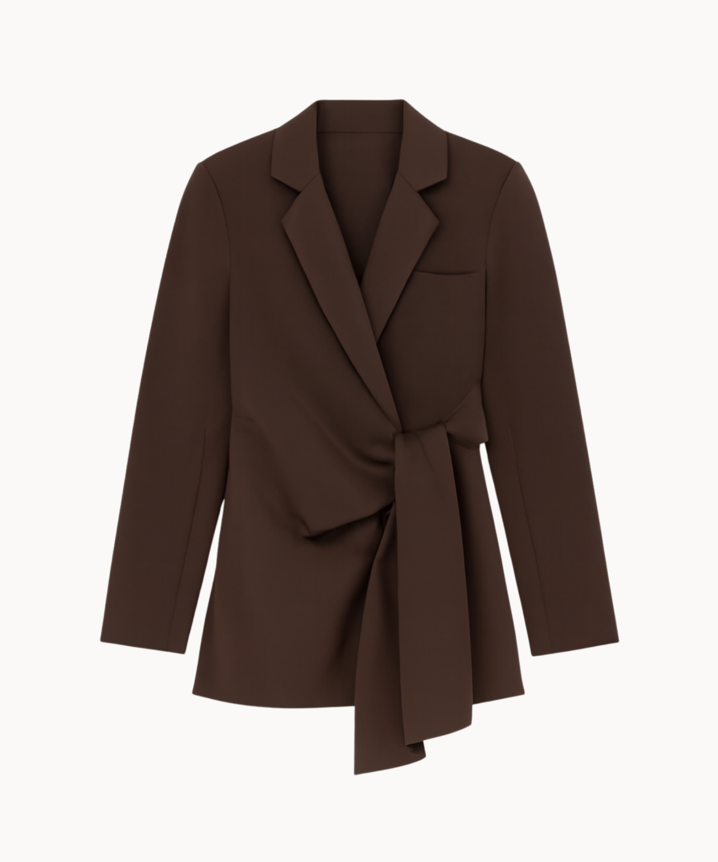 Fitted Tie Blazer - Mørkebrun - ByStenholt.dk