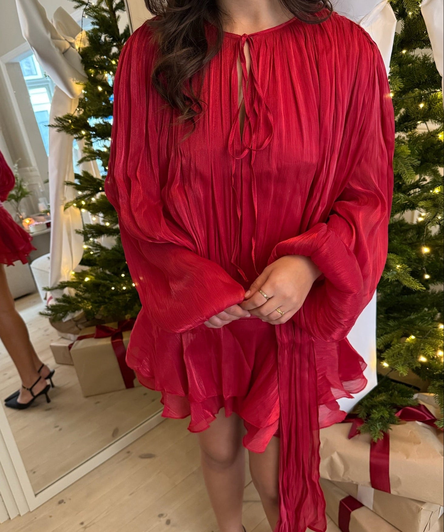 Flair Satin Kjole - Rød - ByStenholt.dk