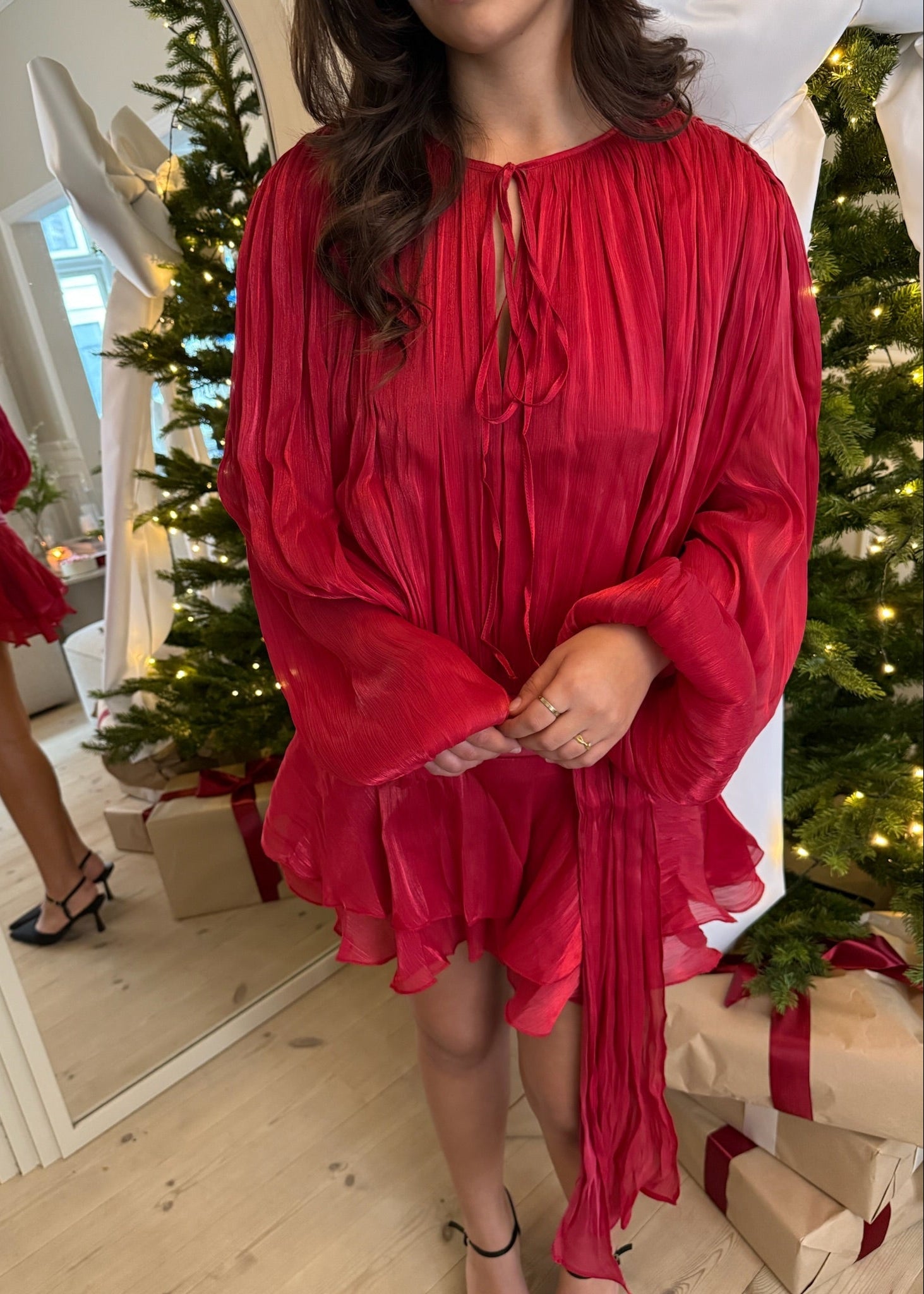 Flair Satin Kjole - Rød - ByStenholt.dk