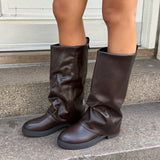 Freja Folded Støvler - Mørkebrun