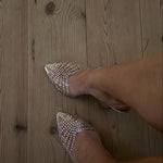 Glitter Slingback Pumps - Sølv - ByStenholt.dk