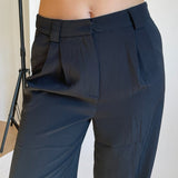 Habitbukser med lige ben - sort