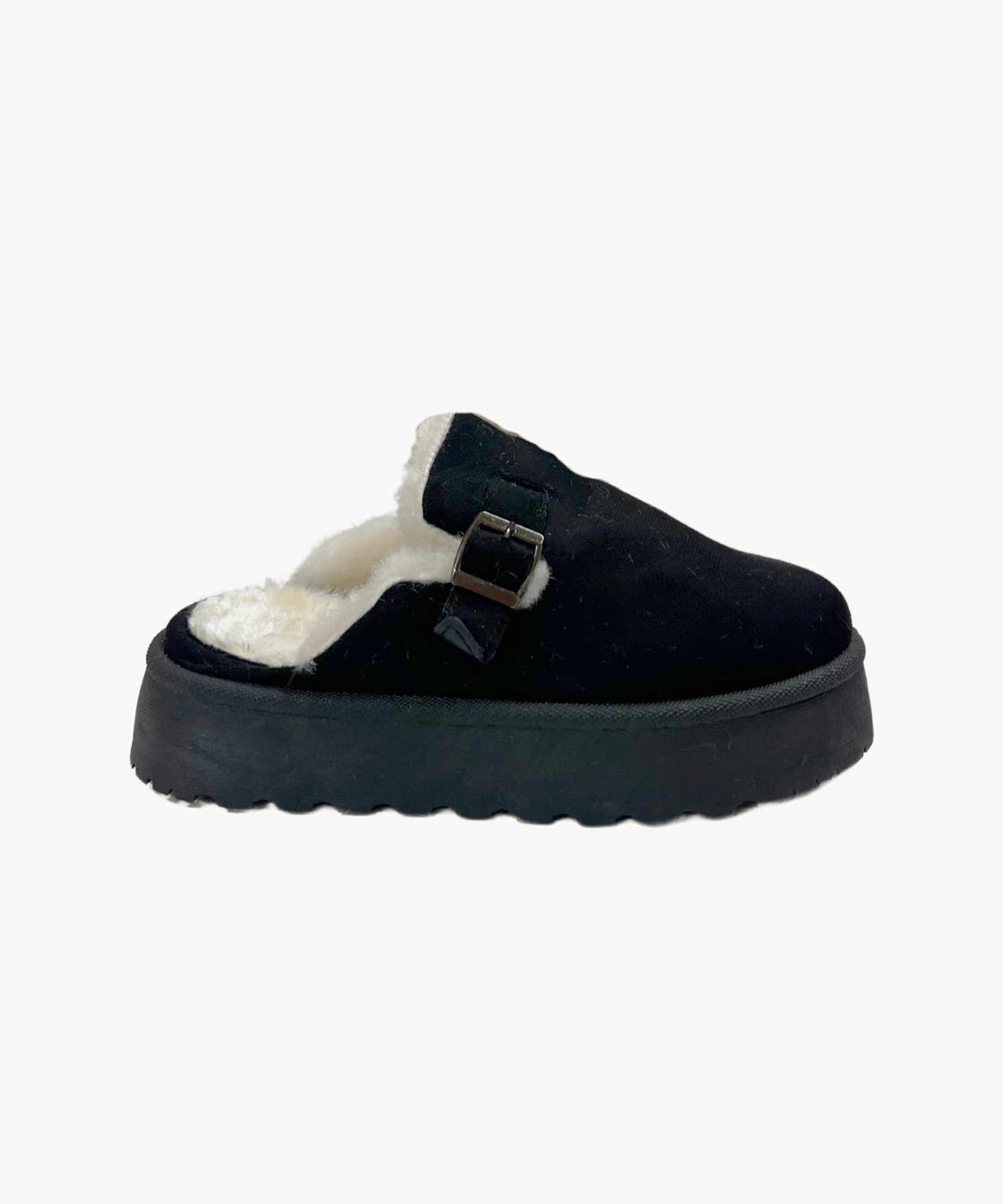 Hjemmesko med Pels Plateau - Sort - ByStenholt.dk