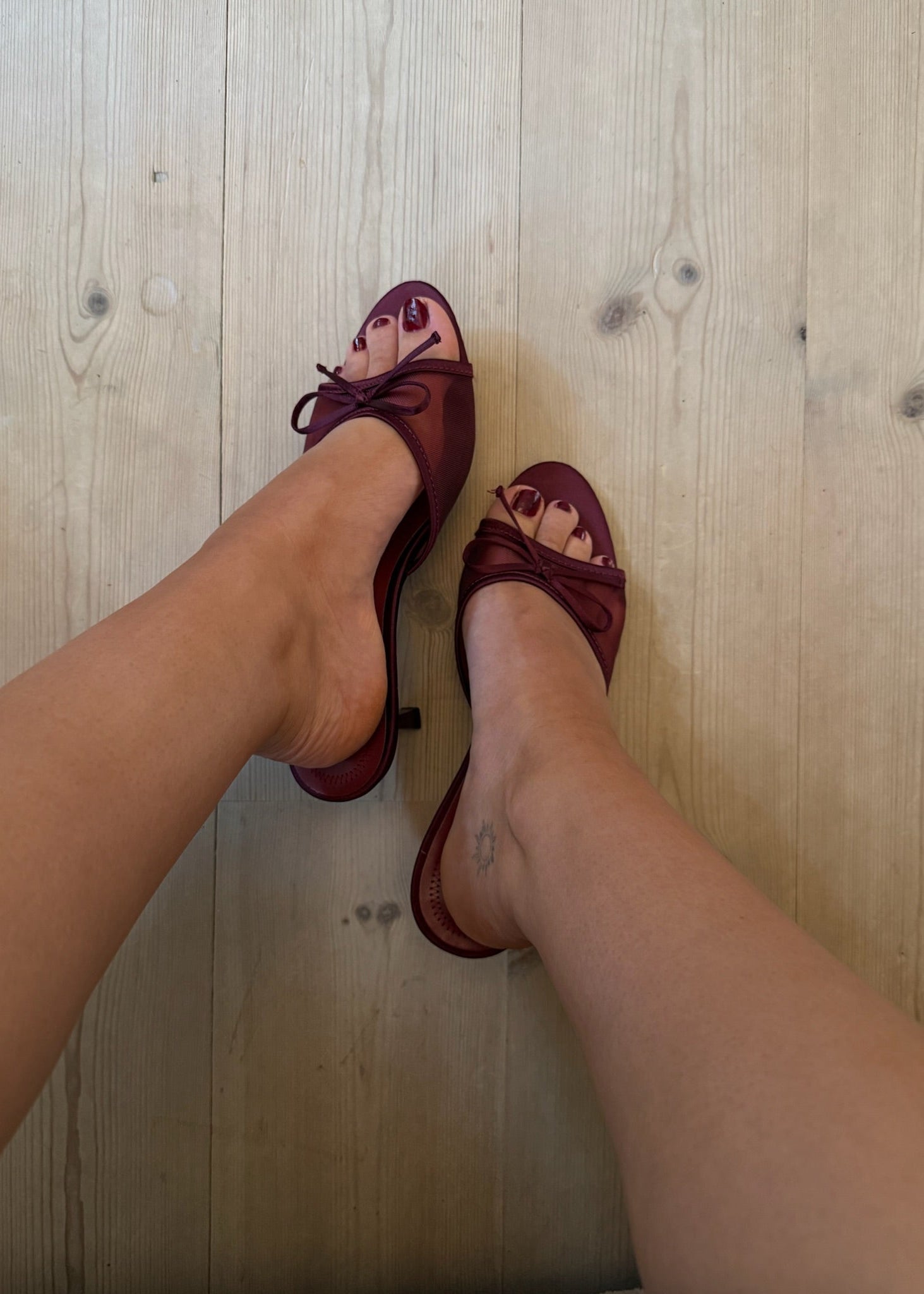 Høje Mules med Sløjfe - Bordeaux - ByStenholt.dk