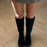 Høje Suede Støvler - Sort - ByStenholt.dk