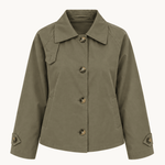 Klassisk Kort Trenchcoat - Khaki - ByStenholt.dk