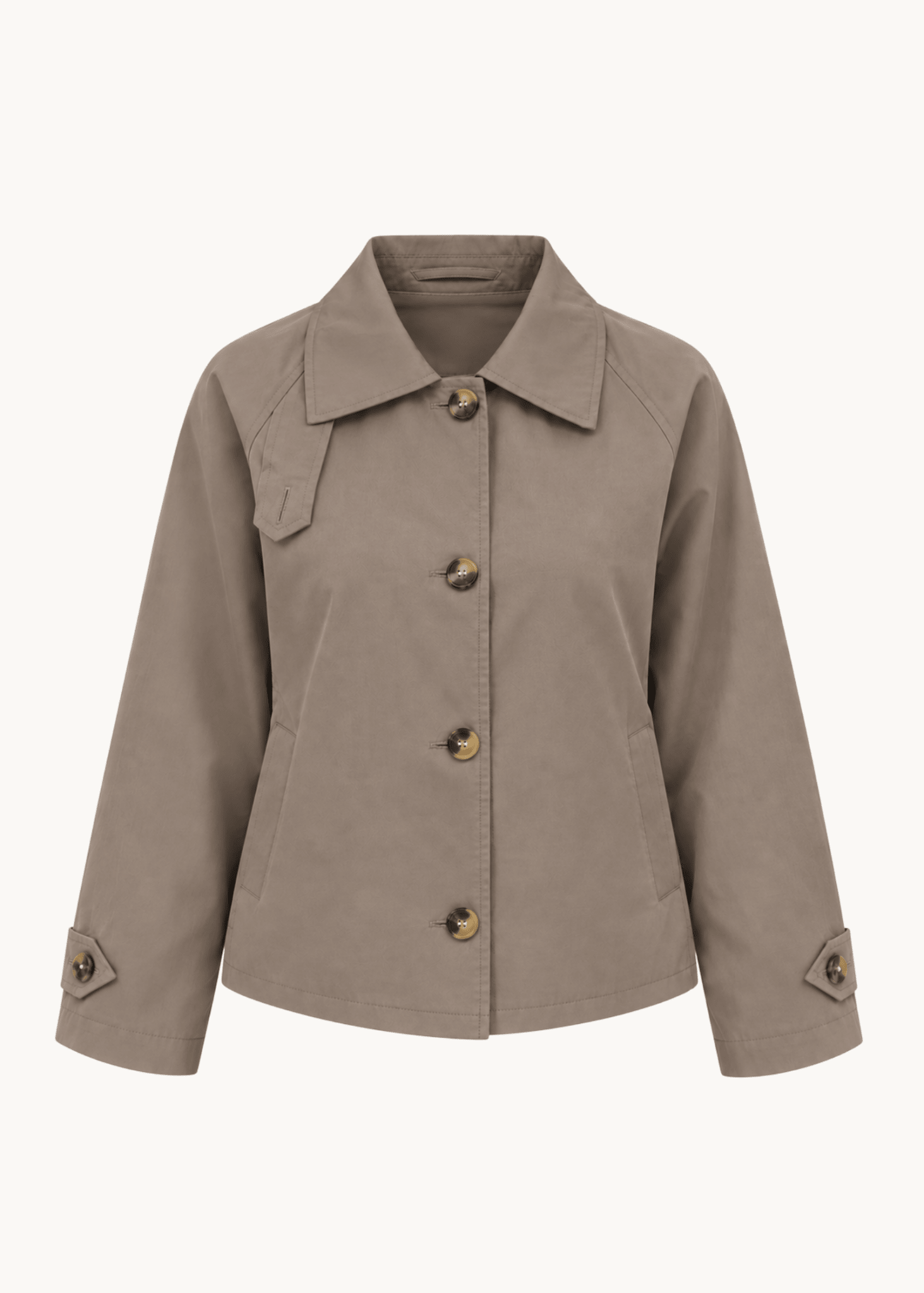 Klassisk Kort Trenchcoat - Taupe - ByStenholt.dk