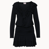 Kora Ruffle Mini Kjole - Sort - ByStenholt.dk
