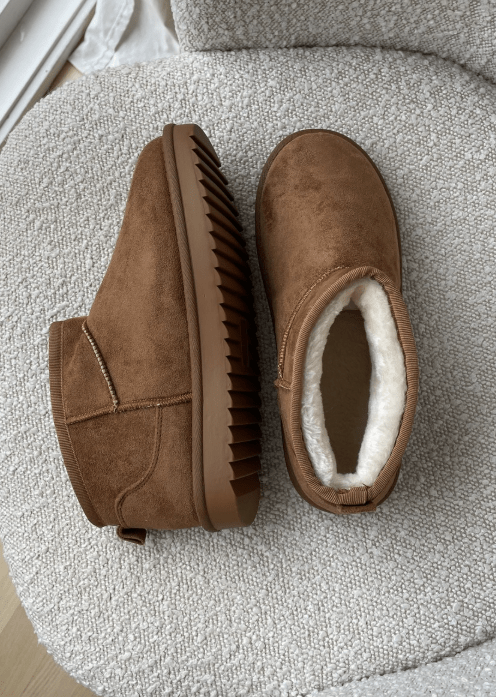 Korte Luna Bamsestøvler - Camel - ByStenholt.dk