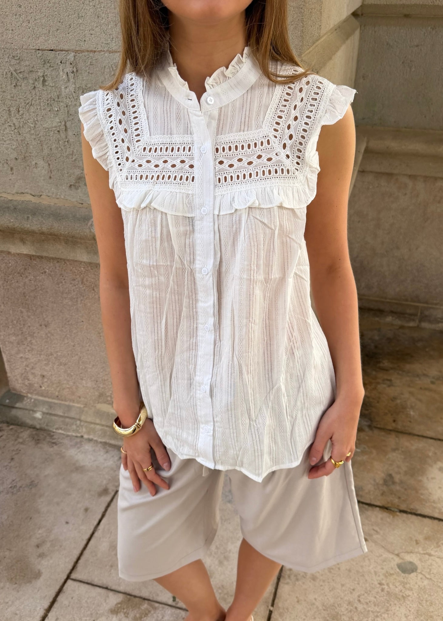 Laila Top - Hvid - ByStenholt.dk