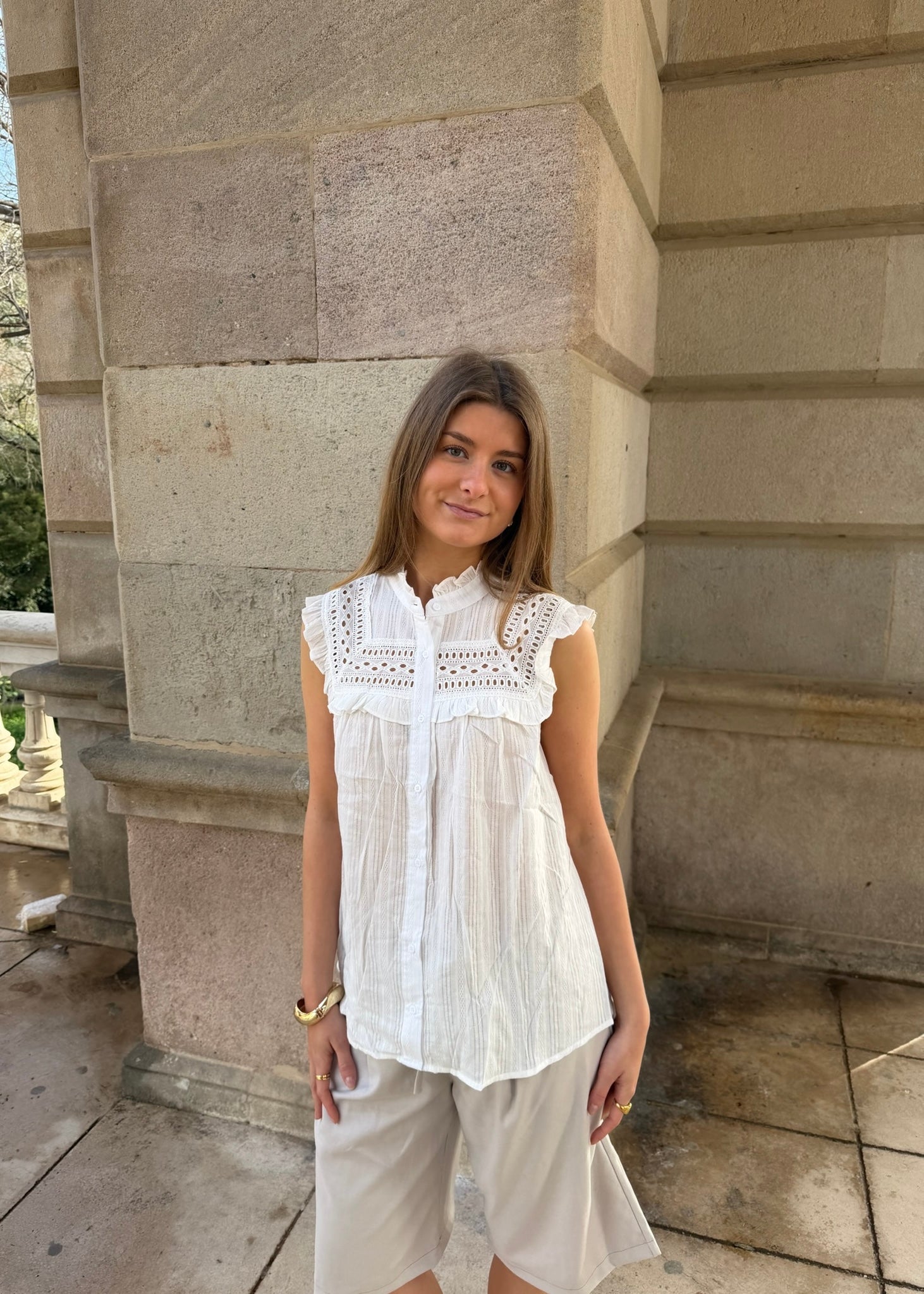 Laila Top - Hvid - ByStenholt.dk