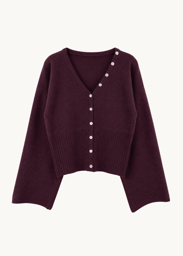 Leonora Fitted Cardigan - Bordeaux - ByStenholt.dk