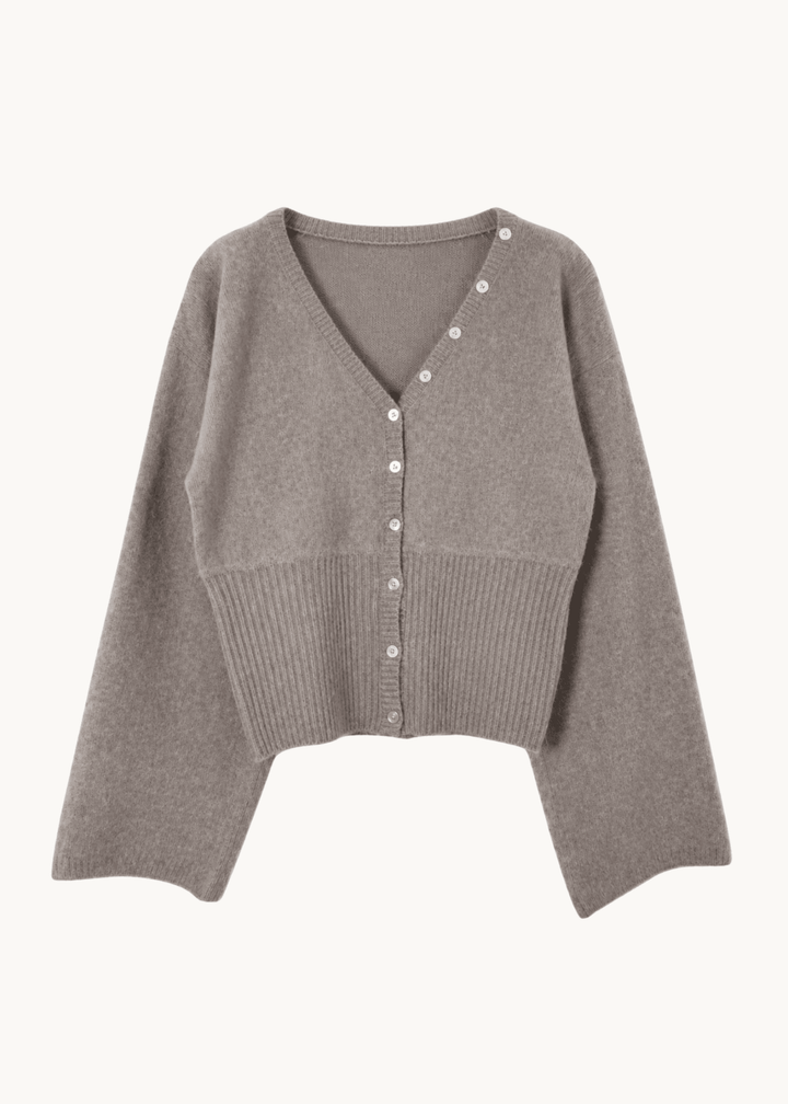 Leonora Fitted Cardigan - Taupe - ByStenholt.dk