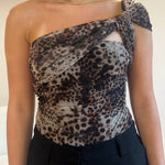 Leopard One Shoulder Top - ByStenholt.dk
