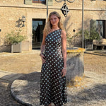 Lina Polka Maxi Kjole - Brun - ByStenholt.dk